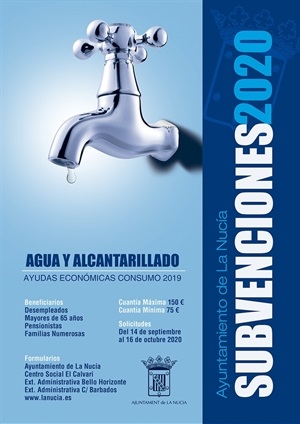 El equipo de gobierno ha destinado un total de 40.000 euros a esta Subvención del agua 202