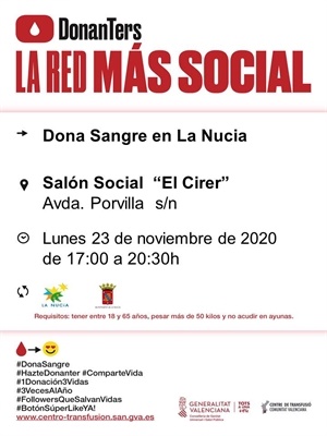 Cartel de la Donación de Sangre del 23 de noviembre