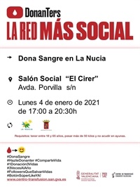 La Nucia cartel donacion sangre 4 enero 2021