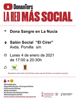 La Nucia cartel donacion sangre 4 enero 2021