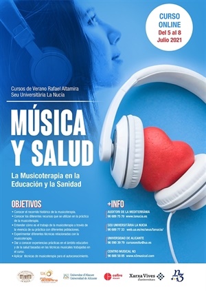 Cartel del novedoso curso de "Música y Salud"