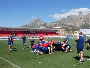 Entrenamiento de melé de la selección rusa