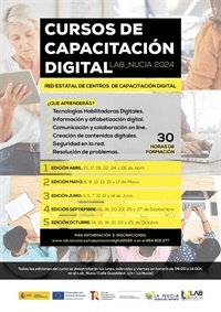 Abiertas inscripciones para los "Cursos gratuitos de Capacitación Digital" en el Lab_Nucia